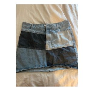 wild fable patchwork denim skirt